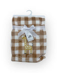 M/C PRINTED FLANNEL BLANKET BOY'S GIRAFFE