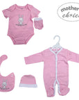 INF 100% COTTON 5PC GROWER SET 'CUTER EVERYDAY PINK' 0-3