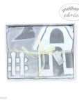 MOTHERS CHOICE INFANTS CUTWORK BLANKET HOUSE GREY/WHITE