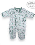 M/C QUILTED GROWER 'SAGE/GREY LEAF' 0-3M