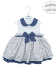 M/C GIRLS FANCY S/L DRESS SKY FLOWERS 9-12M