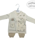 INF BOYS 3PC NATURAL SAFARI SET 3-6M