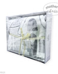 MOTHERS CHOICE INFANTS CUTWORK BLANKET HOUSE GREY/WHITE
