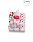 M/C 3PC HOODED TOWELS AND 3PC FACECLOTHS CUTE STRAWBERRY
