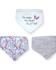 M/C 3 PACK BANDANA BIB SET BUTTERFLY