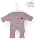 M/C BASIC RAISED WAFFLE ROMPER NEWBORN PINK