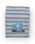 M/C PRINTED FLANNEL BLANKET BOY'S ELEPHANT