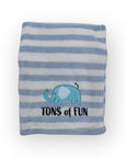 M/C PRINTED FLANNEL BLANKET BOY'S ELEPHANT