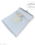 M/C COTTON WAFFLE BLANKET BLUE STAR EMBROID