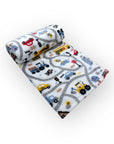 M/C PRINTED FLANNEL BLANKET BOY'S CARS AND ROADS