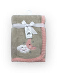 M/C SUPER SOFT CORAL FLEECE AND BINDING BLANKET GIRL'S MOON
