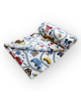 M/C PRINTED FLANNEL BLANKET BOY'S CARS AND ROADS