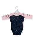 2 PACK BODYSUITS GIRLS 'HEART/POLKA'