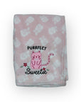 M/C PRINTED FLANNEL BLANKET GIRL'S CAT