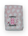 M/C PRINTED FLANNEL BLANKET GIRL'S CAT