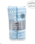 M/C 2 MUSLIN SWADDLE BLANKETS BLUE