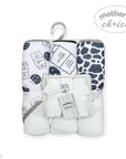 M/C 3PC HOODED TOWELS AND 3PC FACECLOTHS MILK BOTTLE