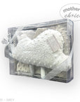 M/C GIFT BOX SHERPA BLANKET & PILLOW SET GREY