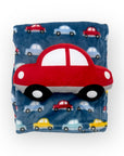 M/C PRINTED FLANNEL BLANKET WITH TOY SET BOY'S CAR