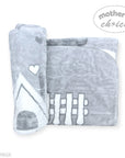 MOTHERS CHOICE INFANTS CUTWORK BLANKET HOUSE GREY/WHITE