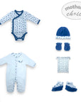 M/C STARTER PACK 'BLUE/GREY LEAF' 3-6M