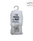 M/C HOODED TOWEL AND BIB I LOVE MUMMY AND DADDY