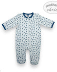 M/C QUILTED GROWER 'BLUE/GREY LEAF' 3-6M