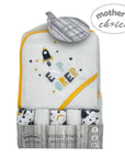 MC BABY HOODED TOWEL AND 5 PIECE FACECLOTH SET - EXPLORER