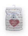 M/C PRINTED FLANNEL BLANKET GIRL'S LOVE YOU