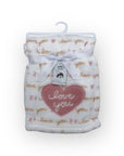 M/C PRINTED FLANNEL BLANKET GIRL'S LOVE YOU