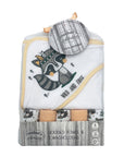 MC BABY HOODED TOWEL AND 5 PIECE FACECLOTH SET - WILD AND FREE