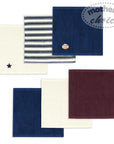 100% COTTON 6 PACK FACECLOTH SETS 'FOOTBALL/STAR'