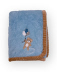 M/C SUPER SOFT CORAL FLEECE AND BINDING BLANKET BOY'S BEAR