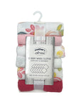 MC 12 PACK FACECLOTH SETS 'CIRCLES/CERISE'