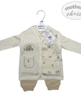 INF BOYS 3PC NATURAL SAFARI SET 3-6M