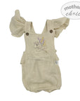 M/C MUSLIN S/L ROMPER BEIGE 9M