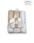 M/C 3PC HOODED TOWELS AND 3PC FACECLOTHS STAR MOON SHEEP