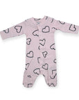 2 PACK BABYGROWS GIRLS 'HEART/POLKA'
