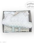 M/C GIFT BOX SHERPA BLANKET & PILLOW SET GREY