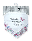 M/C 3 PACK BANDANA BIB SET BUTTERFLY
