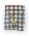 M/C PRINTED FLANNEL BLANKET BOY'S GIRAFFE
