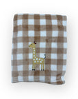 M/C PRINTED FLANNEL BLANKET BOY'S GIRAFFE