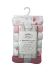 MC 12 PACK FACECLOTH SETS 'BEAR/STAR-PINK'