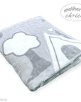 MOTHERS CHOICE INFANTS CUTWORK BLANKET HOUSE GREY/WHITE