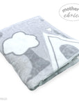 MOTHERS CHOICE INFANTS CUTWORK BLANKET HOUSE GREY/WHITE