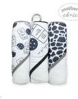 M/C 3PC HOODED TOWELS AND 3PC FACECLOTHS MILK BOTTLE