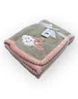 M/C SUPER SOFT CORAL FLEECE AND BINDING BLANKET GIRL'S MOON