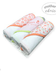 M/C 3PC HOODED TOWELS AND 3PC FACECLOTHS SWEET AS A PEACH