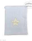 M/C COTTON WAFFLE BLANKET BLUE STAR EMBROID