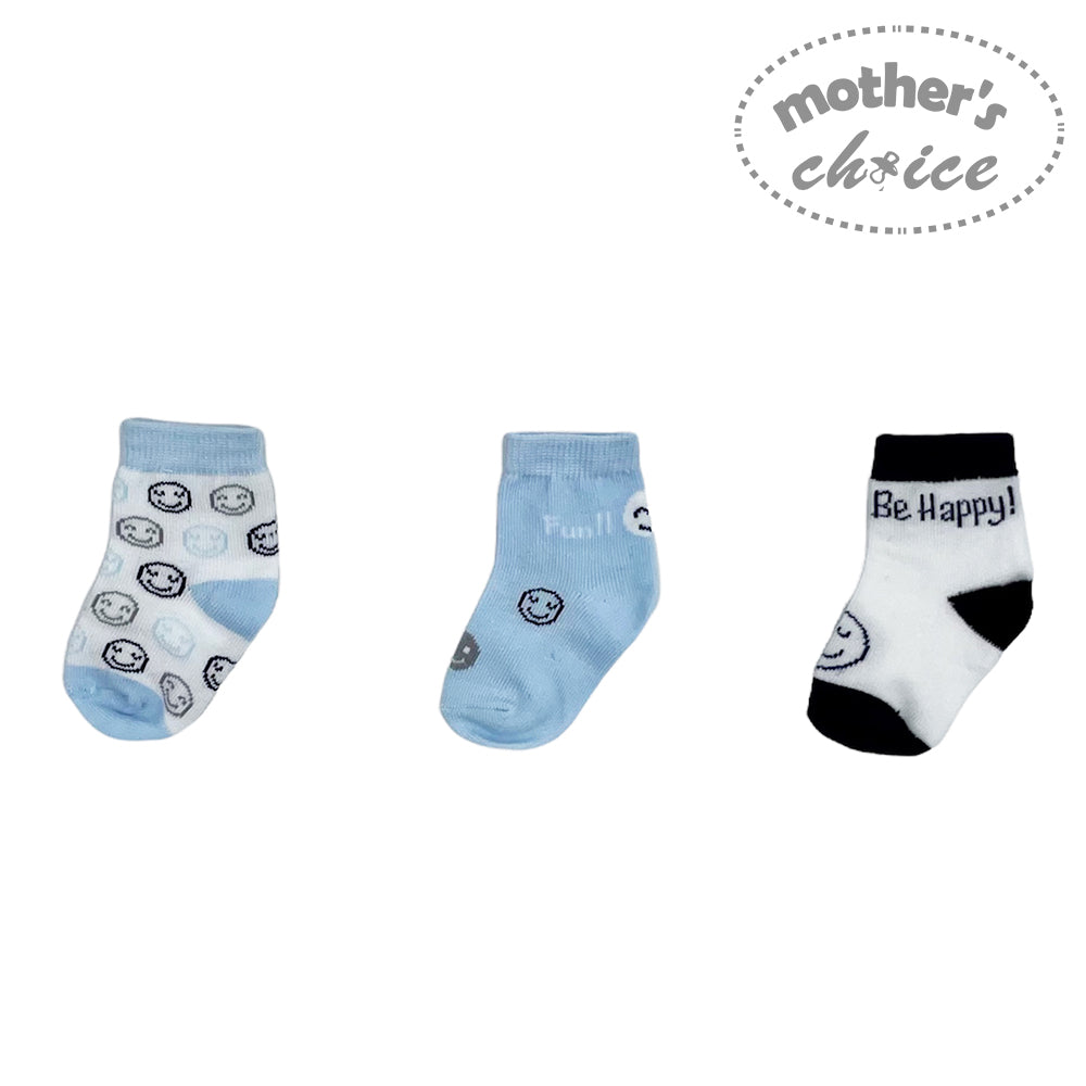 M/C 3 PACK INF SOCKS &#39;HAPPY&#39;